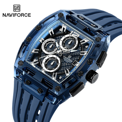 NAVIFORCE NF7105 Men's Creative Quartz Watch – Waterproof Chronograph with Luminous Display, Date Function, and Silicone Strap