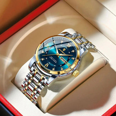 POEDAGAR Luxury Men's Sport Watch – Waterproof Quartz Timepiece with Luminous Display, Date Function, and Stainless Steel Strap