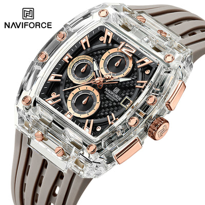 NAVIFORCE NF7105 Men's Creative Quartz Watch – Waterproof Chronograph with Luminous Display, Date Function, and Silicone Strap