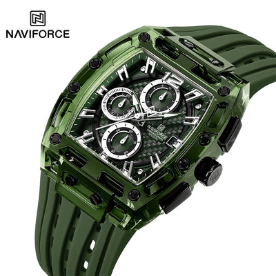 NAVIFORCE NF7105 Men's Creative Quartz Watch – Waterproof Chronograph with Luminous Display, Date Function, and Silicone Strap