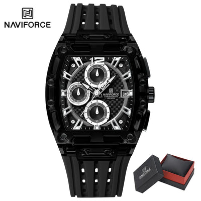 NAVIFORCE NF7105 Men's Creative Quartz Watch – Waterproof Chronograph with Luminous Display, Date Function, and Silicone Strap
