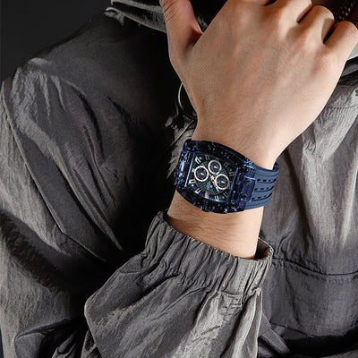NAVIFORCE NF7105 Men's Creative Quartz Watch – Waterproof Chronograph with Luminous Display, Date Function, and Silicone Strap