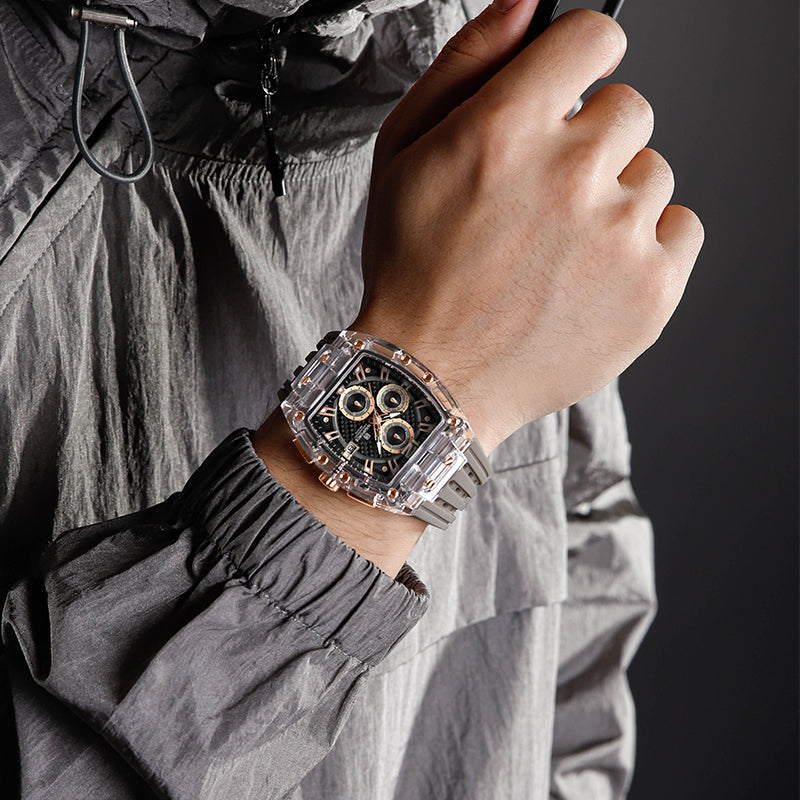 NAVIFORCE NF7105 Men's Creative Quartz Watch – Waterproof Chronograph with Luminous Display, Date Function, and Silicone Strap