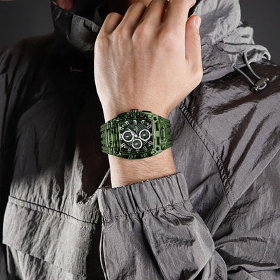 NAVIFORCE NF7105 Men's Creative Quartz Watch – Waterproof Chronograph with Luminous Display, Date Function, and Silicone Strap