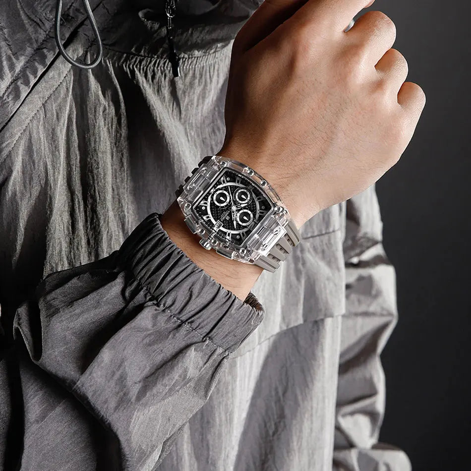 NAVIFORCE NF7105 Men's Creative Quartz Watch – Waterproof Chronograph with Luminous Display, Date Function, and Silicone Strap