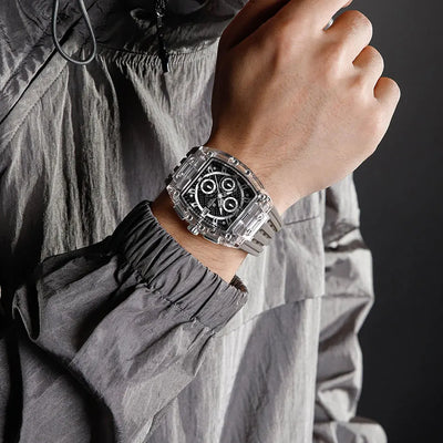 NAVIFORCE NF7105 Men's Creative Quartz Watch – Waterproof Chronograph with Luminous Display, Date Function, and Silicone Strap