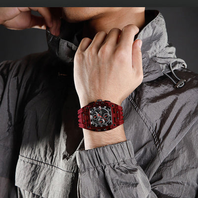 NAVIFORCE NF7105 Men's Creative Quartz Watch – Waterproof Chronograph with Luminous Display, Date Function, and Silicone Strap
