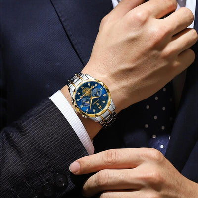 POEDAGAR Luxury Men's Chronograph Watch – High-Quality Quartz, Waterproof, Luminous, Stainless Steel Sport Wristwatch