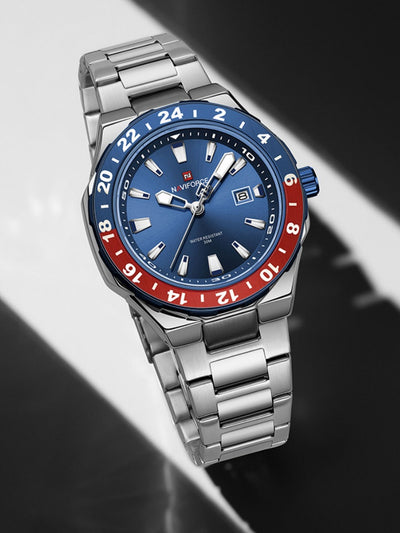 NAVIFORCE Men's Luxury Business Sport Watch – 3ATM Waterproof Quartz Military Wristwatch with Stainless Steel Band Relogio Masculino