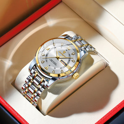 POEDAGAR Luxury Men's Sport Watch – Waterproof Quartz Timepiece with Luminous Display, Date Function, and Stainless Steel Strap