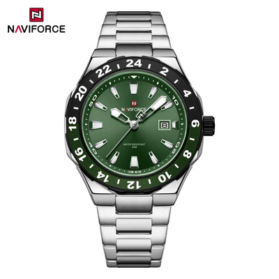 NAVIFORCE Men's Luxury Business Sport Watch – 3ATM Waterproof Quartz Military Wristwatch with Stainless Steel Band Relogio Masculino