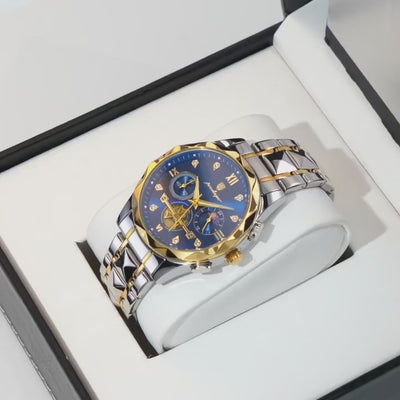 POEDAGAR Luxury Men's Chronograph Watch – High-Quality Quartz, Waterproof, Luminous, Stainless Steel Sport Wristwatch